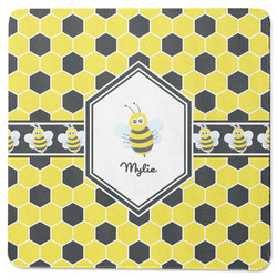 Honeycomb Square Rubber Backed Coaster (Personalized)