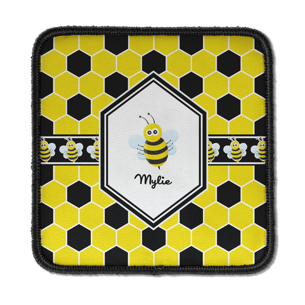 Custom Honeycomb Iron On Square Patch w/ Name or Text
