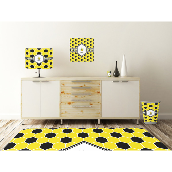 Honeycomb Square Wall Decal Wooden Desk