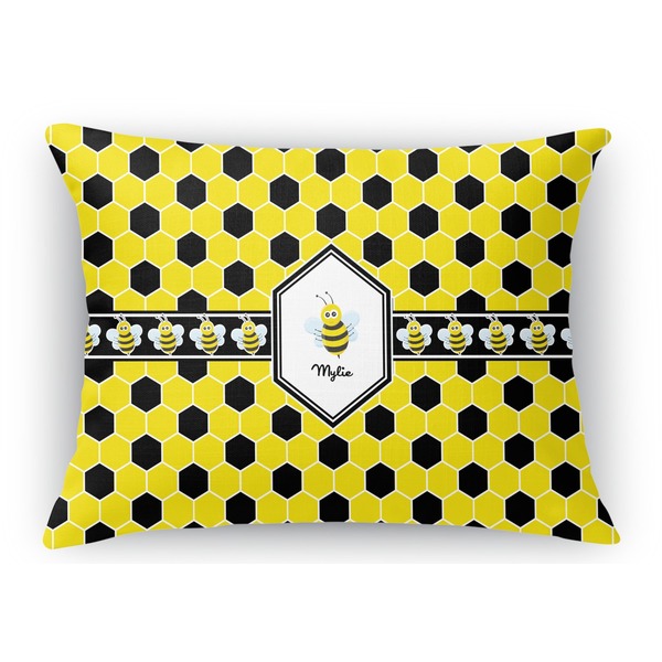 Custom Honeycomb Rectangular Throw Pillow Case - 12"x18" (Personalized)