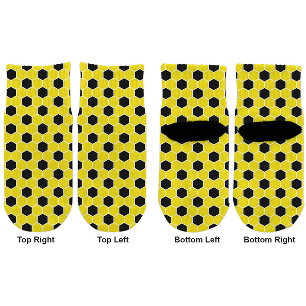 Honeycomb Toddler Ankle Socks - Double Pair - Front and Back - Apvl