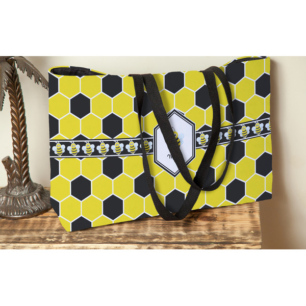 Honeycomb Tote w/Black Handles - Lifestyle View
