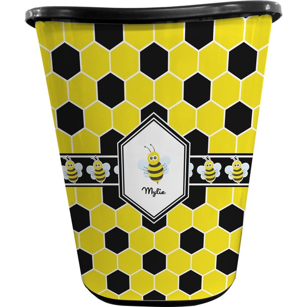 Custom Honeycomb Waste Basket - Double Sided (Black) (Personalized)