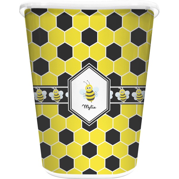 Custom Honeycomb Waste Basket - Single Sided (White) (Personalized)