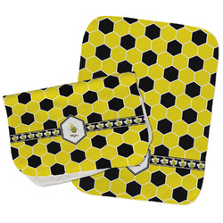 Honeycomb Burp Cloths - Fleece - Set of 2 w/ Name or Text