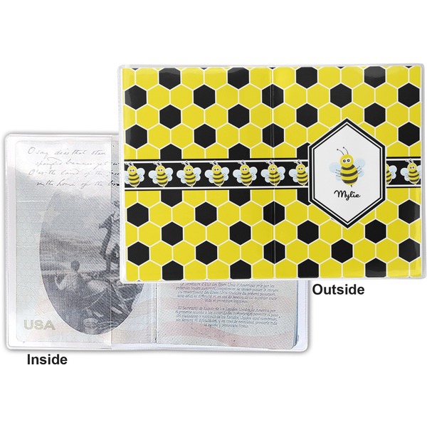 Honeycomb Vinyl Passport Holder - Flat Front and Back