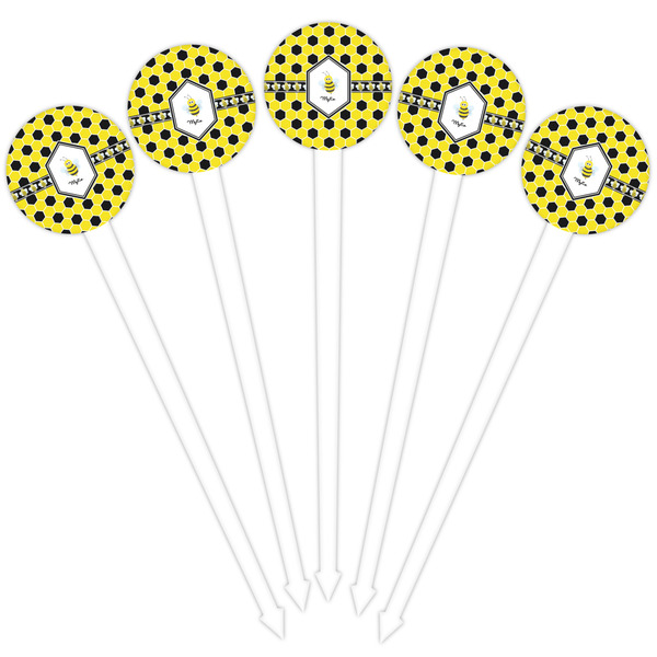 Honeycomb White Plastic 4" Food Pick - Round - Fan View