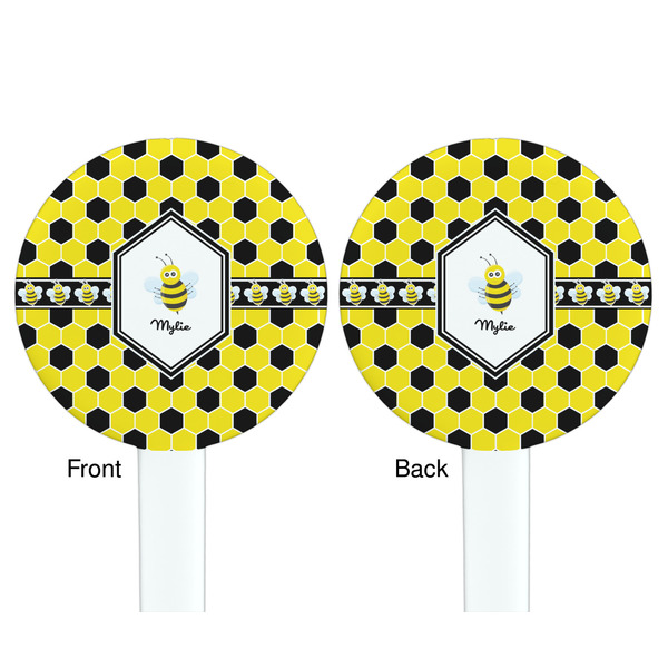 Honeycomb White Plastic 7" Stir Stick - Double Sided - Round - Front & Back