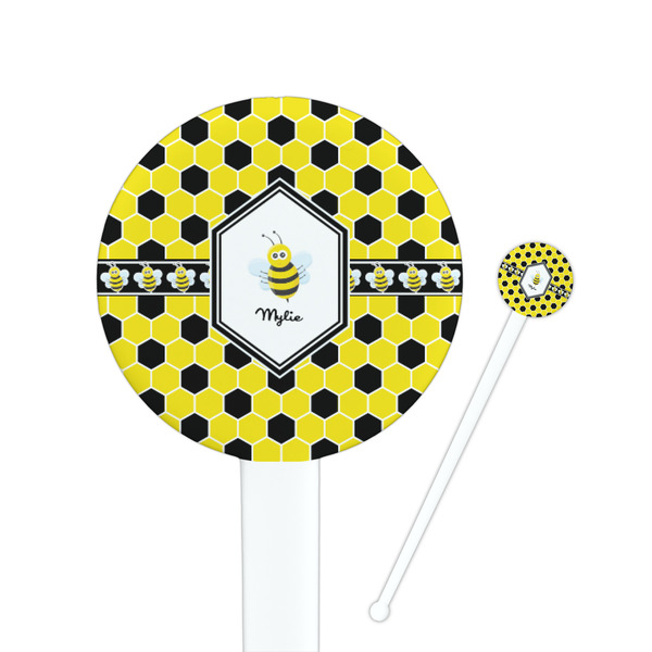 Custom Honeycomb Round Plastic Stir Sticks (Personalized)