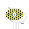 Honeycomb White Plastic 7" Stir Stick - Single Sided - Oval - Front & Back