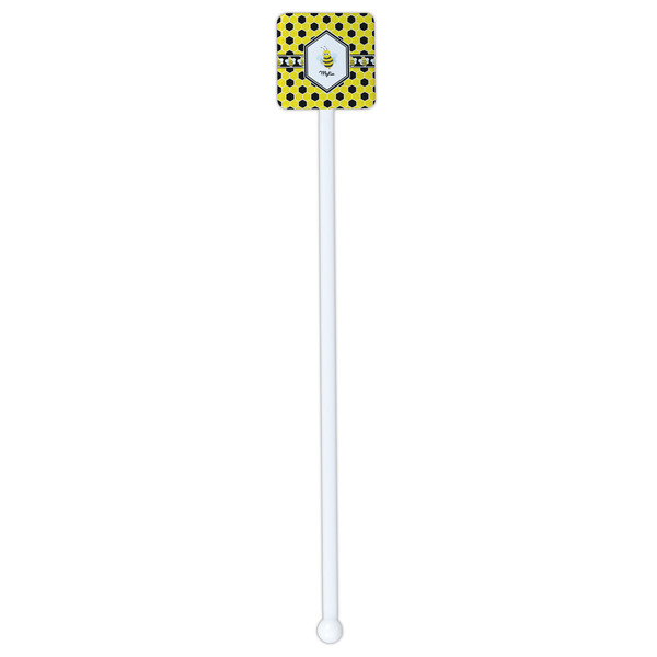 Honeycomb White Plastic Stir Stick - Double Sided - Square - Single Stick