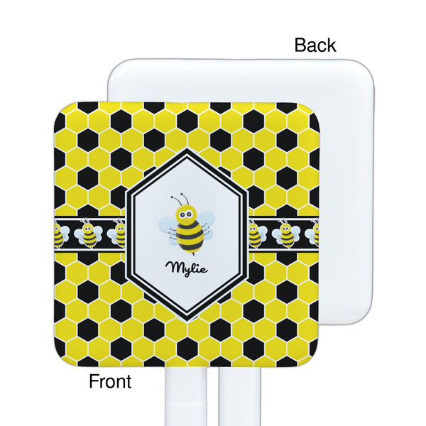 Honeycomb White Plastic Stir Stick - Single Sided - Square - Approval
