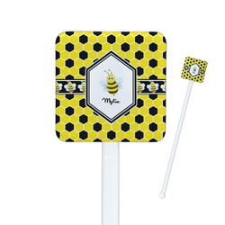 Honeycomb Square Plastic Stir Sticks - Double Sided (Personalized)