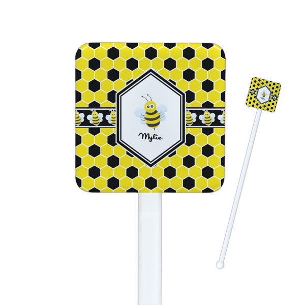 Custom Honeycomb Square Plastic Stir Sticks (Personalized)