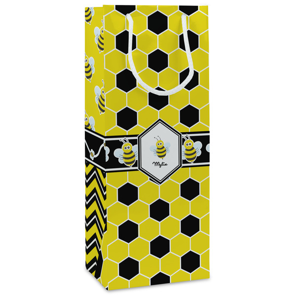 Custom Honeycomb Wine Gift Bags - Gloss (Personalized)