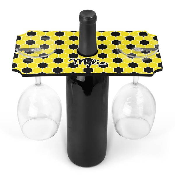 Custom Honeycomb Wine Bottle & Glass Holder (Personalized)