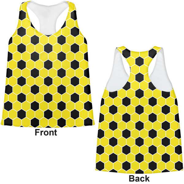 Honeycomb Womens Racerback Tank Tops - Medium - Front and Back