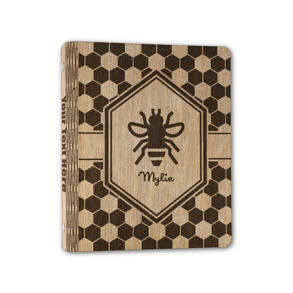 Custom Honeycomb Wood 3-Ring Binder - 1" Half-Letter Size (Personalized)