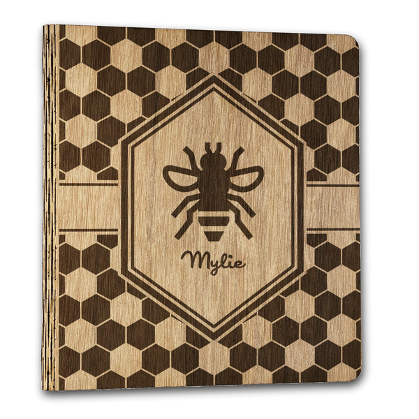 Custom Honeycomb Wood 3-Ring Binder - 1" Letter Size (Personalized)