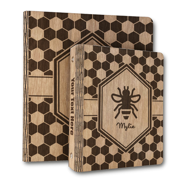 Custom Honeycomb Wood 3-Ring Binder (Personalized)