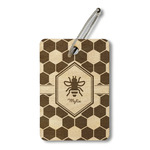 Honeycomb Wood Luggage Tag - Rectangle (Personalized)