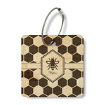 Honeycomb Wood Luggage Tag - Square (Personalized)