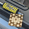 Honeycomb Wood Luggage Tags - Square - Lifestyle