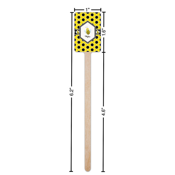 Honeycomb Wooden 6.25" Stir Stick - Rectangular - Dimensions
