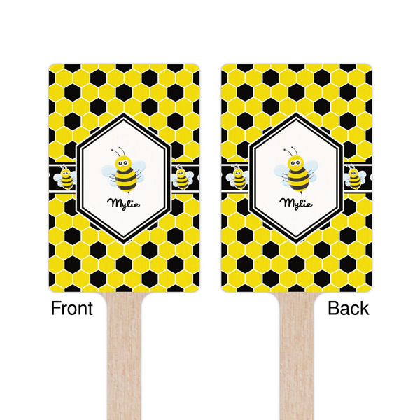 Honeycomb Wooden 6.25" Stir Stick - Rectangular - Double Sided - Front & Back