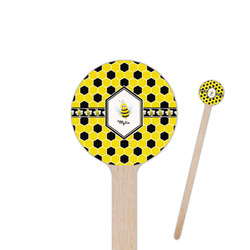 Honeycomb 6" Round Wooden Stir Sticks - Double Sided (Personalized)