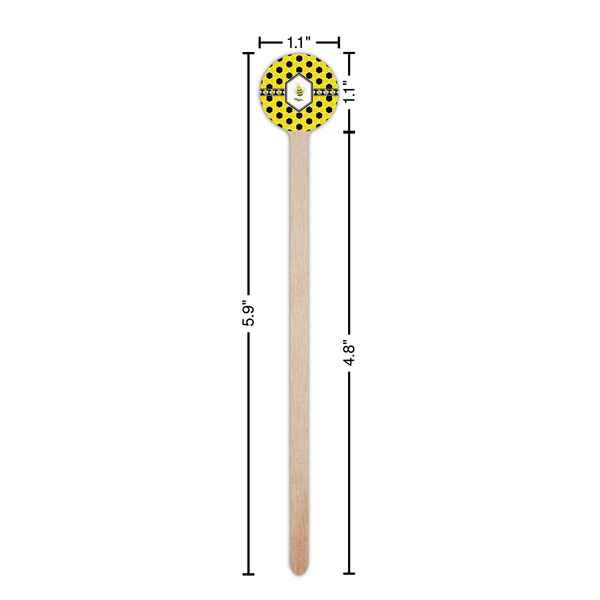 Honeycomb Wooden 6" Stir Stick - Round - Dimensions