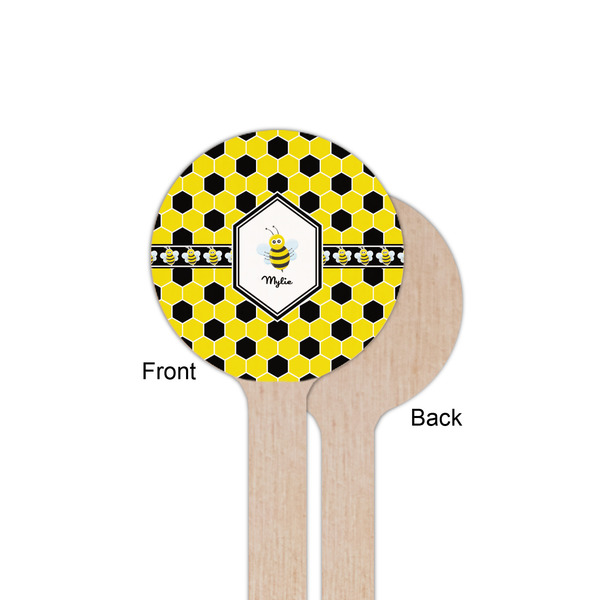Honeycomb Wooden 6" Stir Stick - Round - Single Sided - Front & Back