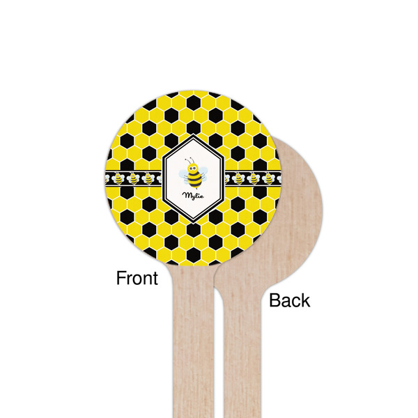 Honeycomb Wooden 7.5" Stir Stick - Round - Single Sided - Front & Back