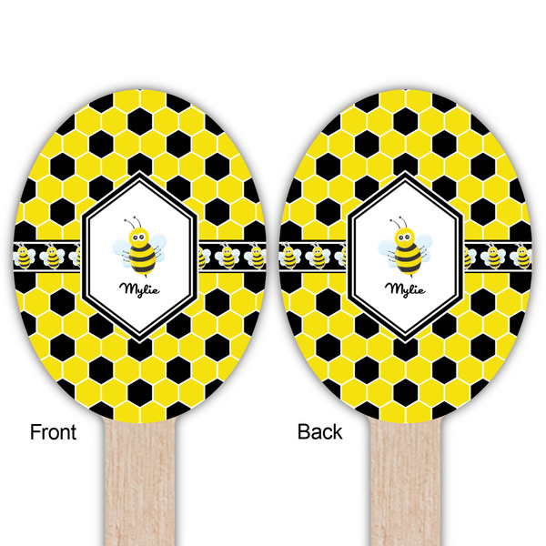 Honeycomb Wooden Food Pick - Oval - Double Sided - Front & Back