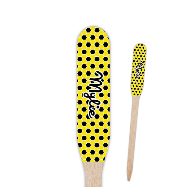 Custom Honeycomb Paddle Wooden Food Picks - Single Sided (Personalized)