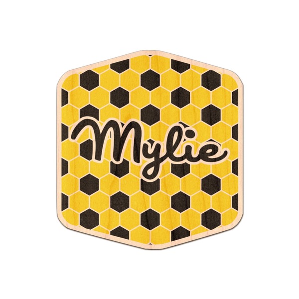 Custom Honeycomb Genuine Maple or Cherry Wood Sticker (Personalized)