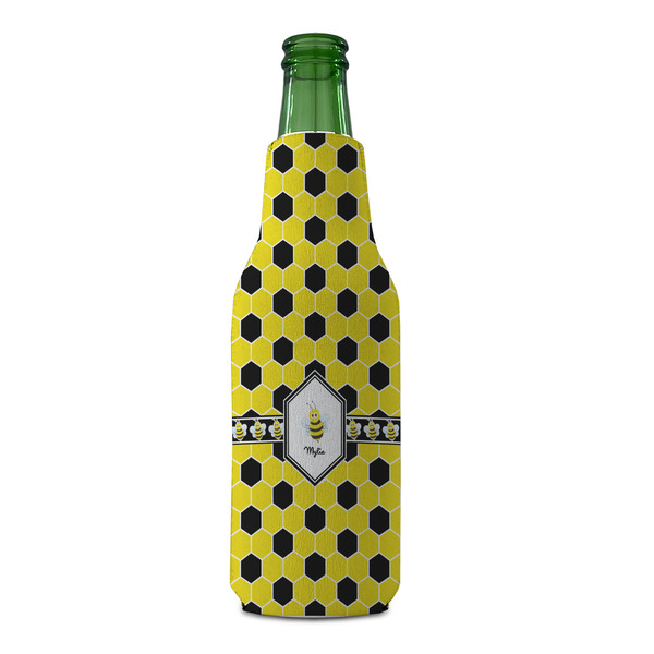 Honeycomb Zipper Bottle Cooler - FRONT (bottle)