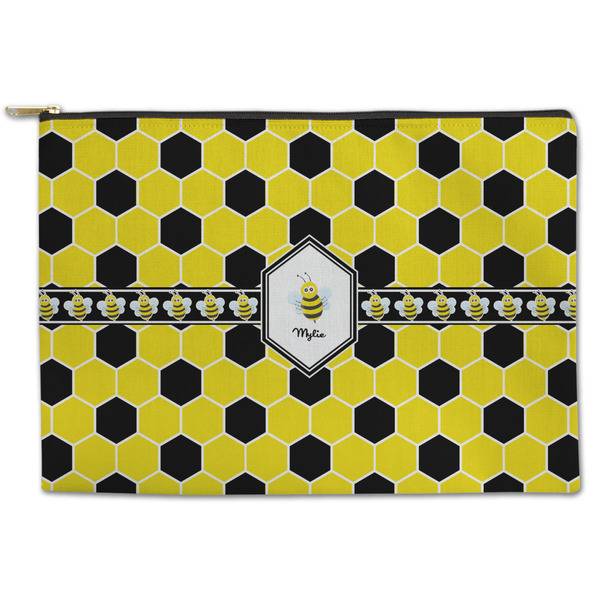 Custom Honeycomb Zipper Pouch - Large - 12.5"x8.5" (Personalized)