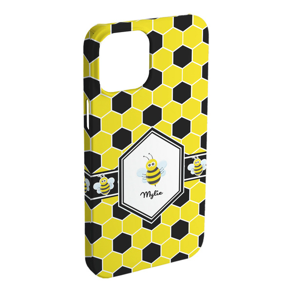 Custom Honeycomb iPhone Case - Plastic - iPhone 15 Plus (Personalized)
