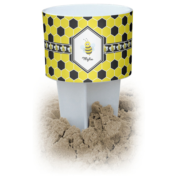 Custom Honeycomb White Beach Spiker Drink Holder (Personalized)
