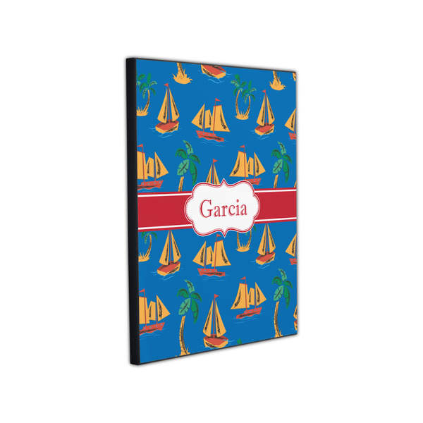 Boats & Palm Trees 11x14 Wood Print - Angle View