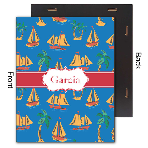 Boats & Palm Trees 11x14 Wood Print - Front & Back View