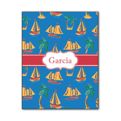 Boats & Palm Trees Wood Print - 11x14 (Personalized)