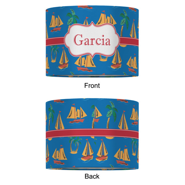 Boats & Palm Trees 12" Drum Lampshade - APPROVAL (Fabric)