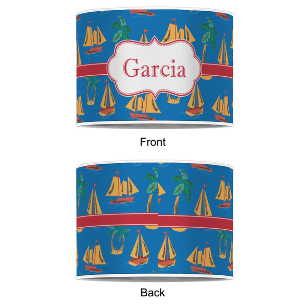 Boats & Palm Trees 12" Drum Lampshade - APPROVAL (Poly Film)