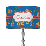 Boats & Palm Trees 12" Drum Lamp Shade - Fabric (Personalized)