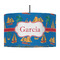 Boats & Palm Trees 12" Drum Pendant Lamp - Fabric (Personalized)