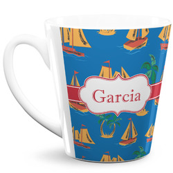 Boats & Palm Trees 12 Oz Latte Mug (Personalized)