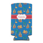 Boats & Palm Trees Can Cooler (tall 12 oz) (Personalized)