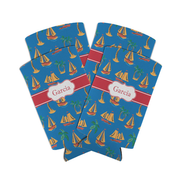 Boats & Palm Trees 12oz Tall Can Sleeve - Set of 4 - MAIN